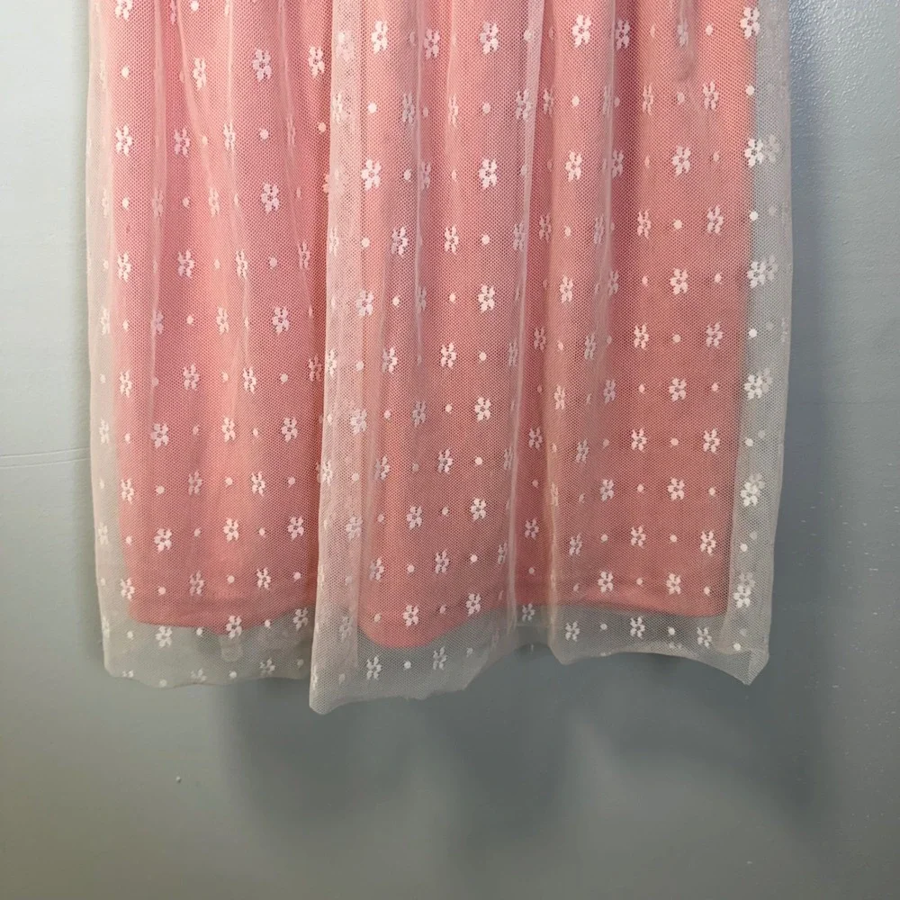 Altar's State Pink White Lace Sleeveless‎ Zipper Dress Medium Soft Girl Cottage